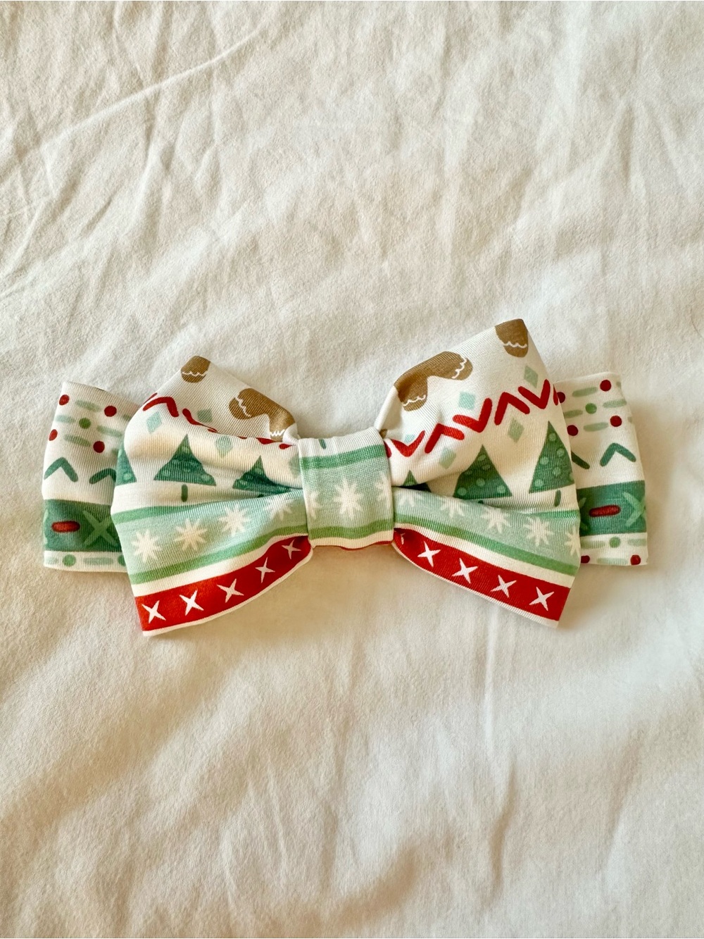 Little Sleepies Holiday Tree & Reindeer Bow Headband - Green & Red & Gold